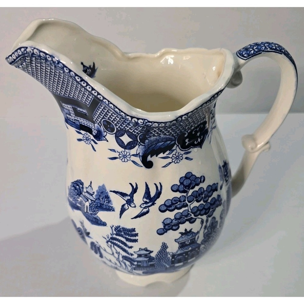Vintage Blue Willow Water Pitcher Made in Japan